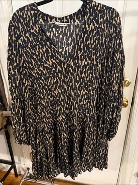 Zara Black and Tan Printed Mini Dress